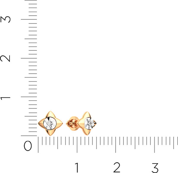 Изображение товара Серьги из комбинированного золота ZORKA 3D00276.14K.B (с бриллиантами)