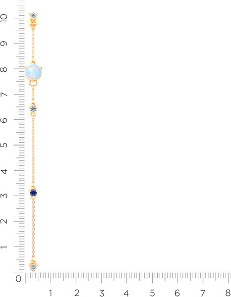 Изображение товара Моносерьга из розового золота ZORKA 310621.9K.R (с наношпинелем, сапфиром, опалом и фианитами)