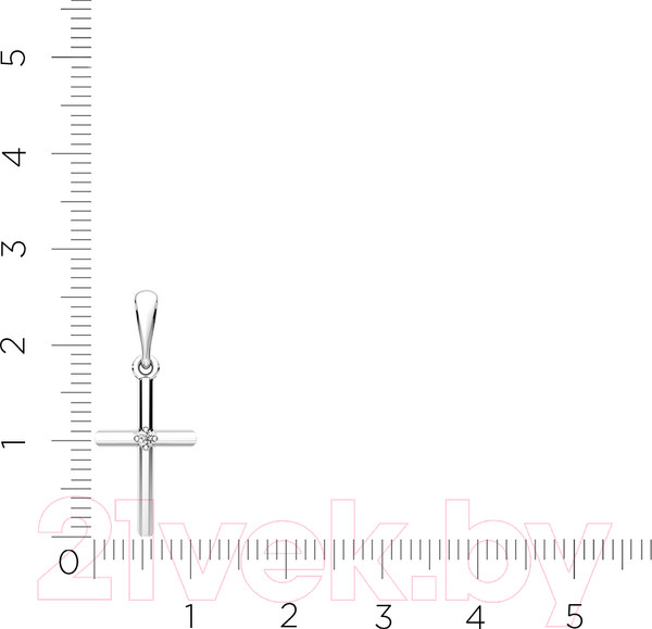 Изображение товара Крестик из белого золота ZORKA 4D00148.14K.W.ZZ (с бриллиантом)