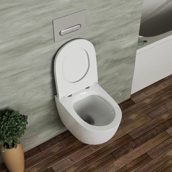 Изображение товара Унитаз подвесной D&K Matrix DT1396016 (белый, сиденье микролифт)