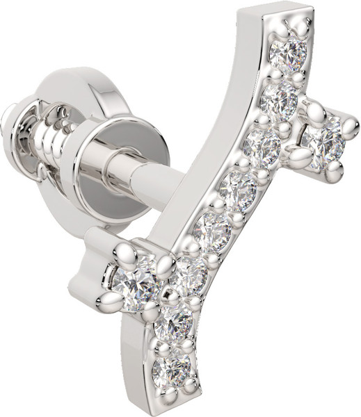 Изображение товара Моносерьга из белого золота ZORKA 3D00449.14K.W (с бриллиантами)