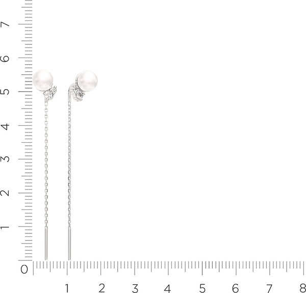 Изображение товара Серьги из серебра ZORKA 03101369 (с жемчугом и фианитами)