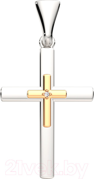 Изображение товара Крестик из серебра ZORKA 04D0007.G14K (с бриллиантом)