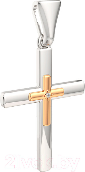 Изображение товара Крестик из серебра ZORKA 04D0007.G14K (с бриллиантом)