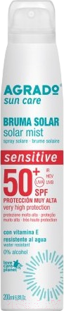 Изображение товара Спрей солнцезащитный Agrado для чувствительной кожи SPF50+ (200мл)
