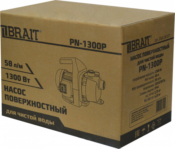 Изображение товара Поверхностный насос Brait PN-1300P