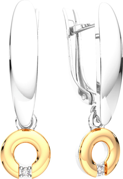 Изображение товара Серьги из серебра ZORKA 03D0029.G14K.ZZ (с золотой вставкой и бриллиантами)