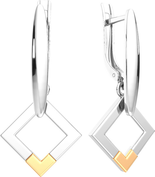 Изображение товара Серьги из серебра ZORKA 0300129.G14K (с золотой вставкой)