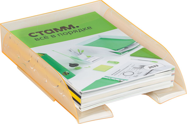 Изображение товара Лоток для бумаг Стамм Вега / ЛТГ-31748 (тонированный неоновый оранжевый)