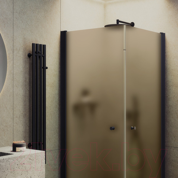 Изображение товара Душевой уголок MaybahGlass MGY-1301-6 (бронзовое матовое стекло/черный)