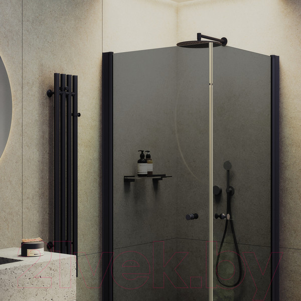 Изображение товара Душевой уголок MaybahGlass MGY-1300-6 (графитовое стекло/черный)