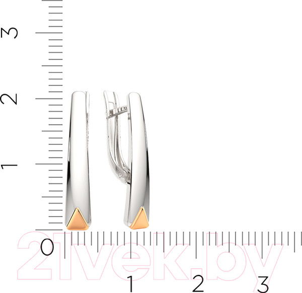 Изображение товара Серьги из серебра ZORKA 0300144.G14K (с золотой вставкой)