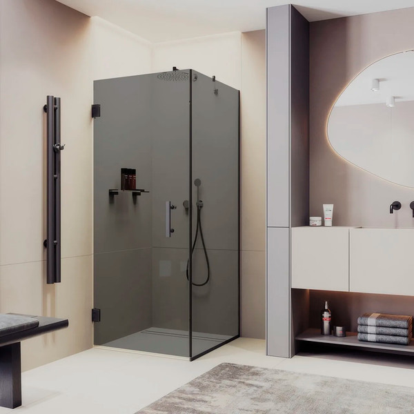 Изображение товара Душевой уголок MaybahGlass MGY-1308-6 (графитовое стекло/черный)