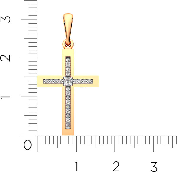 Изображение товара Крестик из розового золота ZORKA 440502.14K.R.REL (с фианитом)