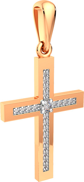 Изображение товара Крестик из розового золота ZORKA 440502.14K.R.REL (с фианитом)