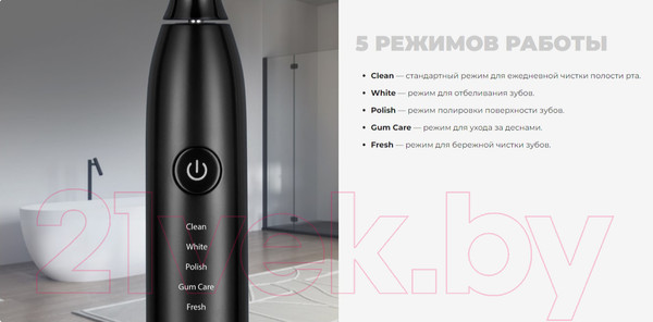 Изображение товара Звуковая зубная щетка Redmond TB4602 (черный)