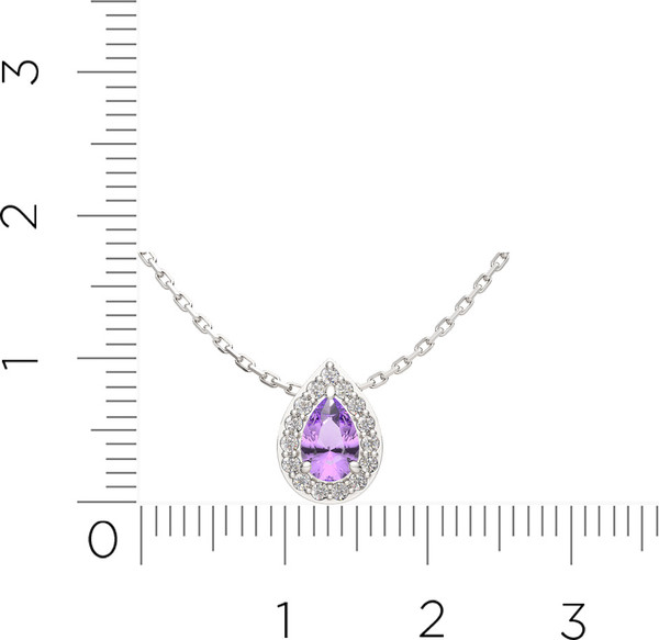 Изображение товара Колье из серебра ZORKA 05S6042.ZZ (45см, с аметистом и фианитами)