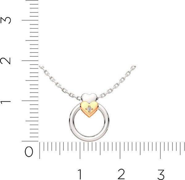 Изображение товара Колье из серебра ZORKA 05D0024.G14K.ZZ 450 (45см, c золотом и бриллиантом)