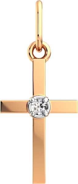 Изображение товара Крестик из розового золота ZORKA 440048.14K.R.REL (с фианитом)