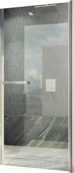 Изображение товара Душевая дверь MaybahGlass 80x198 / MGD-447-5 (бесцветное стекло/хром матовый)