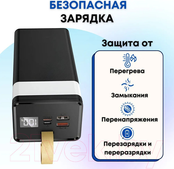 Изображение товара Портативное зарядное устройство VDENMENV DP23 40000mAh (черный)