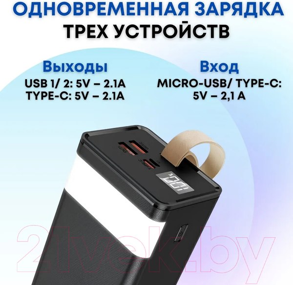 Изображение товара Портативное зарядное устройство VDENMENV DP23 40000mAh (черный)