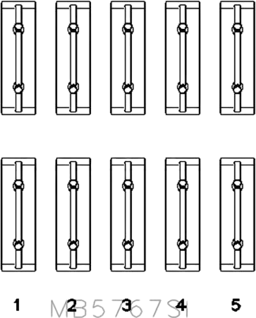 Изображение товара Комплект вкладышей двигателя King Auto MB5767SI STD 