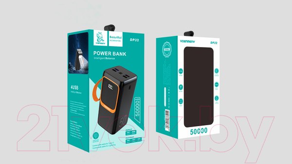 Изображение товара Портативное зарядное устройство VDENMENV DP32 50000mAh (черный)