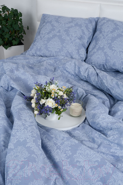 Изображение товара Простыня Milanika Графит Евро (поплин-жаккард)