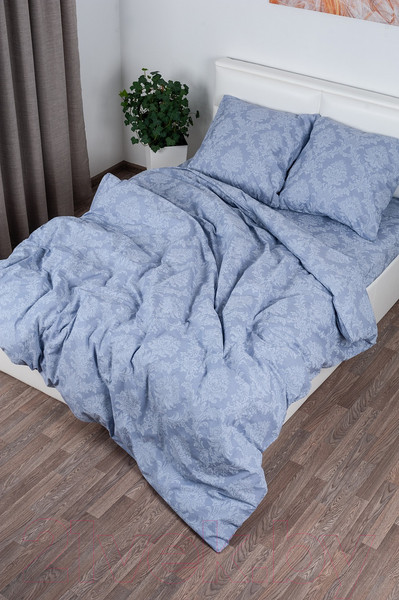 Изображение товара Простыня Milanika Графит Евро (поплин-жаккард)