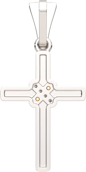 Изображение товара Крестик из серебра ZORKA 04D0008.G14K (с золотой вставкой и бриллиантом)