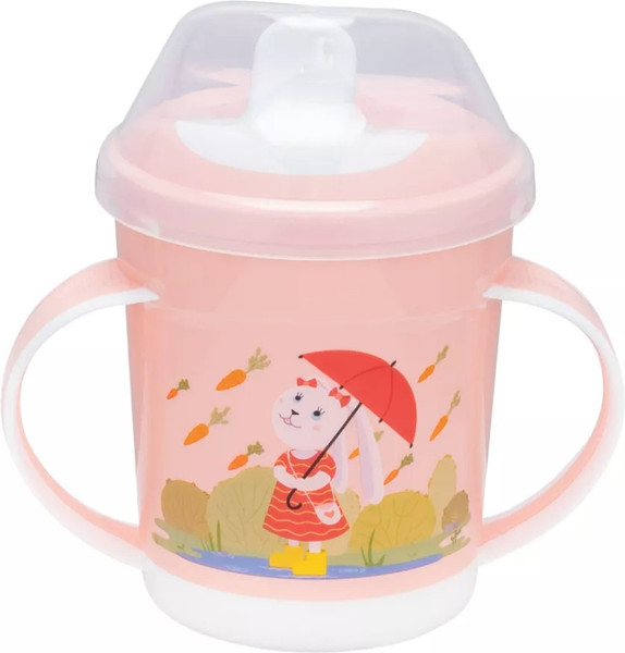 Изображение товара Поильник Пластишка С ручками / 431333233 (320мл, светло-розовый)