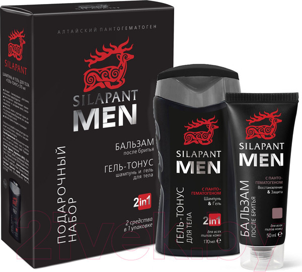 Изображение товара Набор косметики для тела и волос Silapant Men Brutal Fresh гель для бритья+шампунь-гель (50мл+175мл)