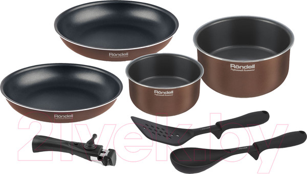 Изображение товара Набор кухонной посуды Rondell RDA-1789 (16см+20см+26см+28см+съемная ручка)