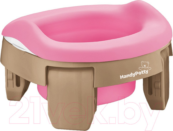Изображение товара Дорожный горшок ROXY-KIDS HandyPotty / HP-255BP (бежевый/розовый)