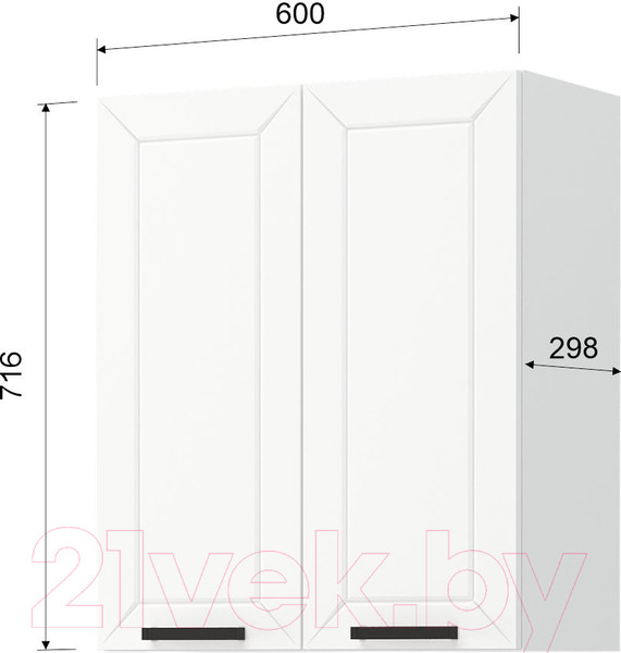 Изображение товара Шкаф навесной для кухни Mio Tesoro Альфа ШВ 600 (белый/холст белый)