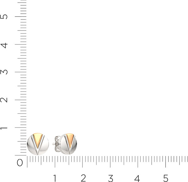 Изображение товара Серьги из серебра ZORKA 0300157.G14K.ZZ (с золотой вставкой)