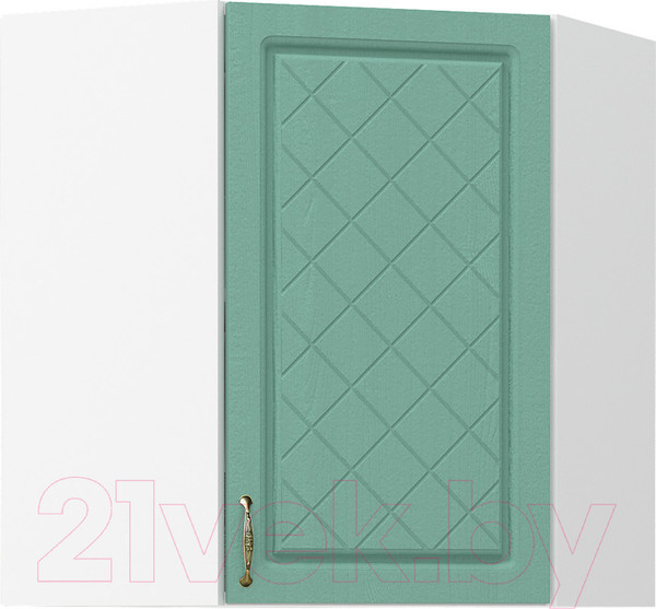 Изображение товара Шкаф навесной для кухни Mio Tesoro Модена ШВУ 600 угловой (белый/дуб бирюзовый)