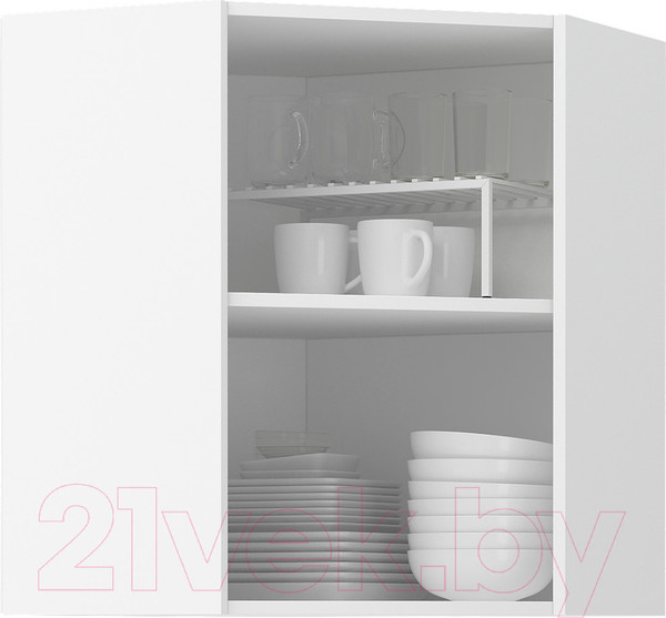 Изображение товара Шкаф навесной для кухни Mio Tesoro Модена ШВУ 600 угловой (белый/дуб бирюзовый)