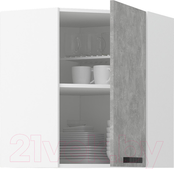 Изображение товара Шкаф навесной для кухни Mio Tesoro Пасадена ШВУ 600 угловой (белый/ателье светлое)