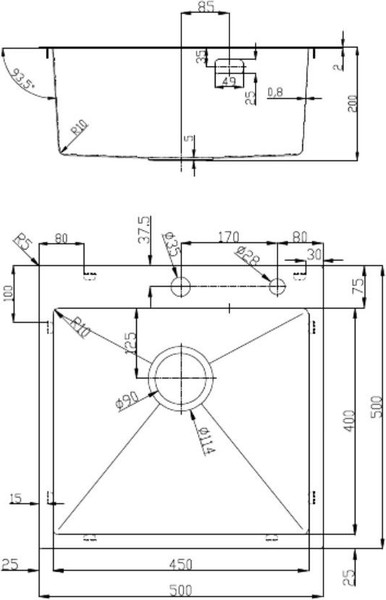 Изображение товара Мойка кухонная D&K DKS505006 (графит, с сифоном, корзиной, дозатором)