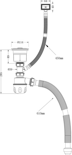 Изображение товара Мойка кухонная D&K DKS505006 (графит, с сифоном, корзиной, дозатором)