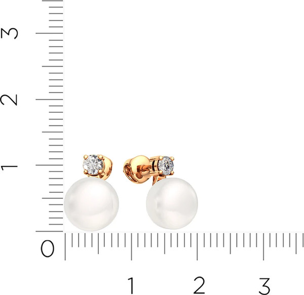 Изображение товара Серьги из розового золота ZORKA 310667.9K.R.SP (с жемчугом и фианитами)