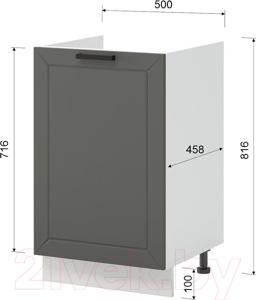 Изображение товара Шкаф под мойку Mio Tesoro Альфа ШНМ 500 (белый/холст вулкан)