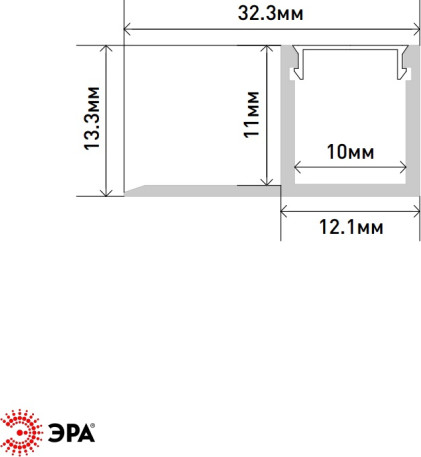 Изображение товара Профиль для светодиодной ленты ЭРА Б0062855