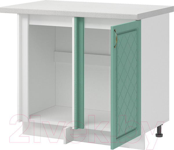 Изображение товара Шкаф под мойку Mio Tesoro Модена ШНУ 1000-М (белый/дуб бирюзовый)