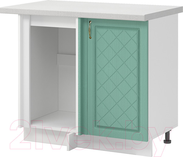 Изображение товара Шкаф под мойку Mio Tesoro Модена ШНУ 1000-М (белый/дуб бирюзовый)