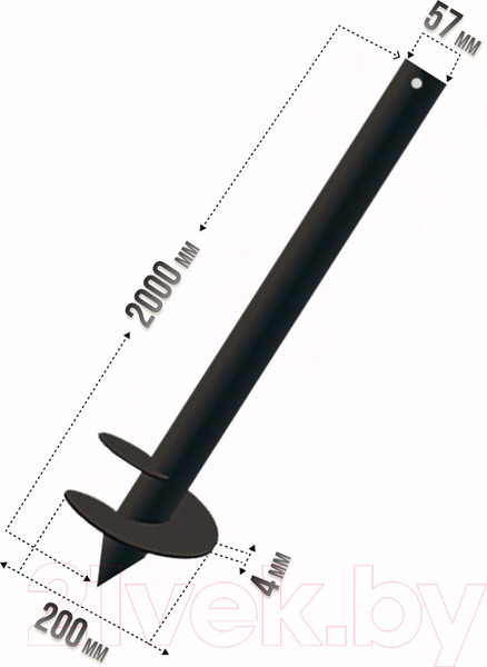 Изображение товара Свая винтовая Grins Metall 57x2000x3.0мм