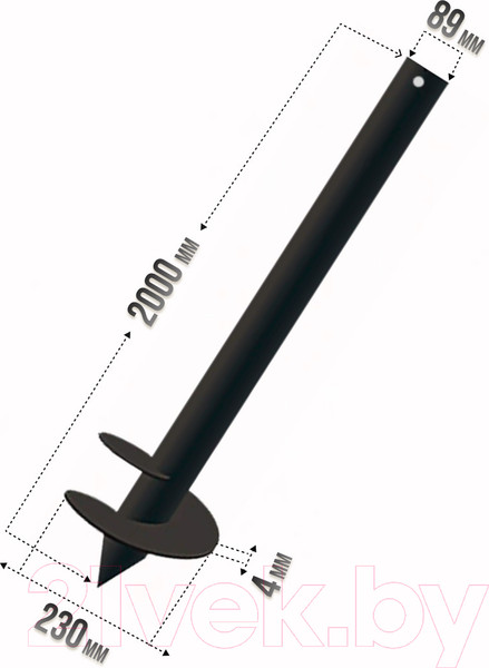 Изображение товара Свая винтовая Grins Metall 89x2000x3.0мм