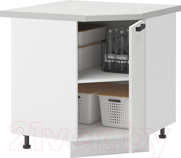 Изображение товара Шкаф-стол кухонный Mio Tesoro Пасадена ШНУ 850 угловой (белый/белый бриллиант)